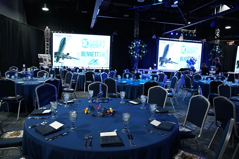 Table set at a large gala