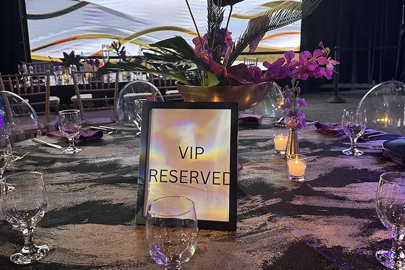 VIP Reserved sign on a round table