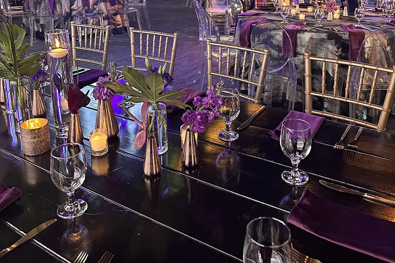 Decorated banquet table ready for guests